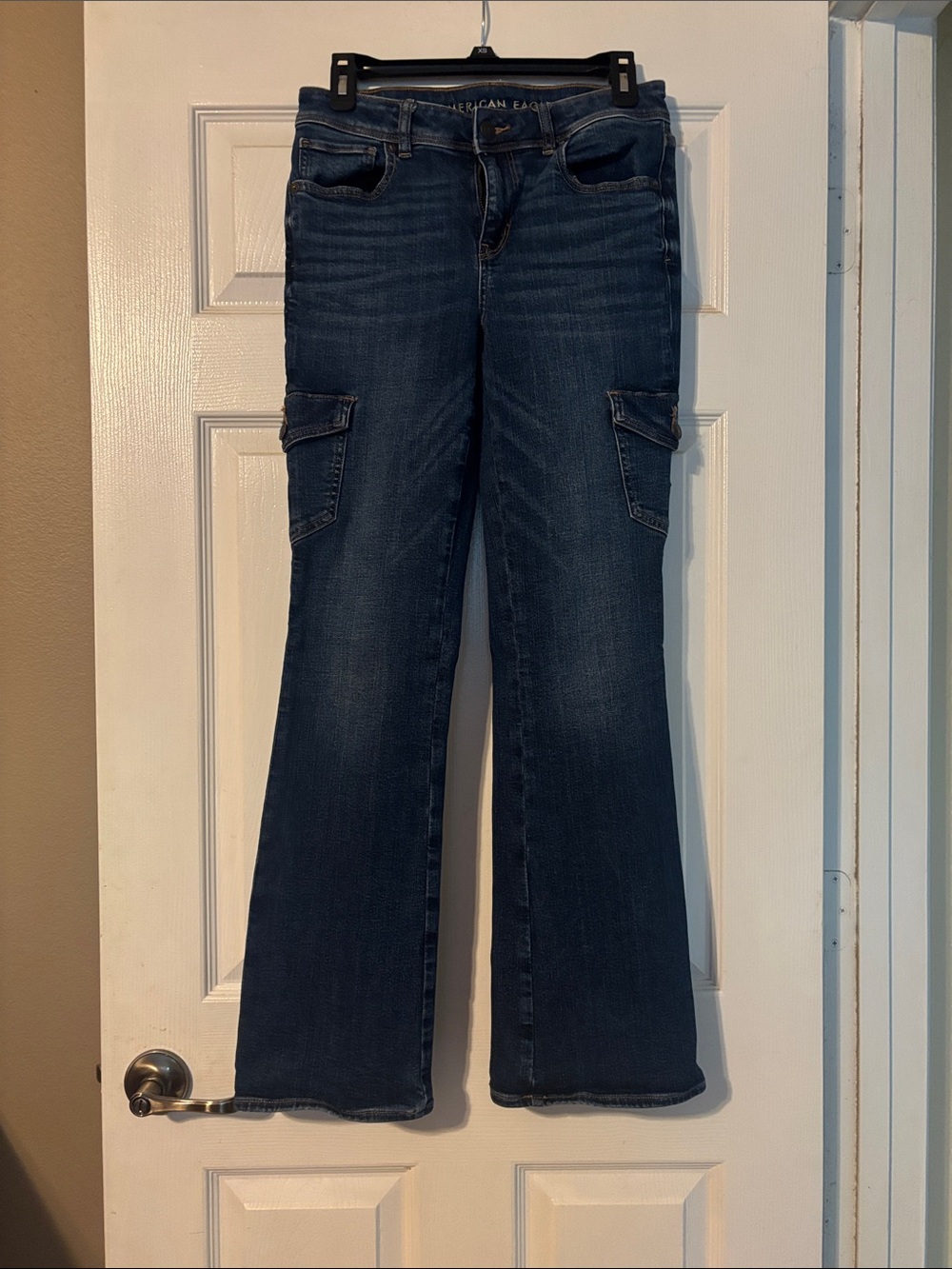 American Eagle Outfitters Dark Blue Cargo Flare Jeans